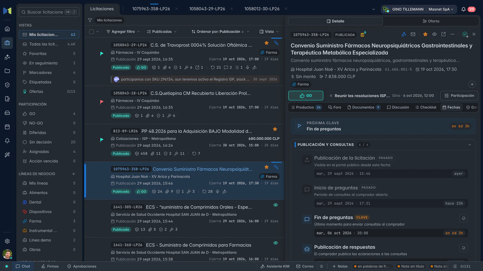 Fechas de 1075963-358-LP26, con la próxima etapa destacada.